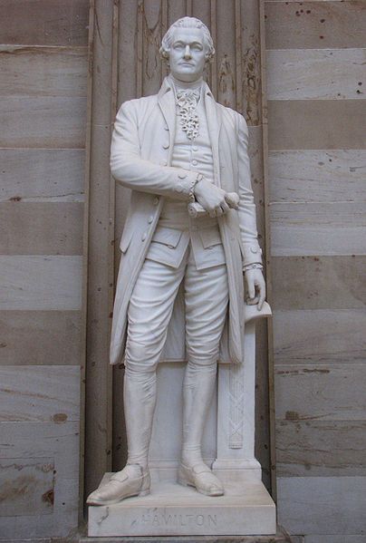 Photograph of statue of Alexander Hamilton in the rotunda of the United States Capitol.