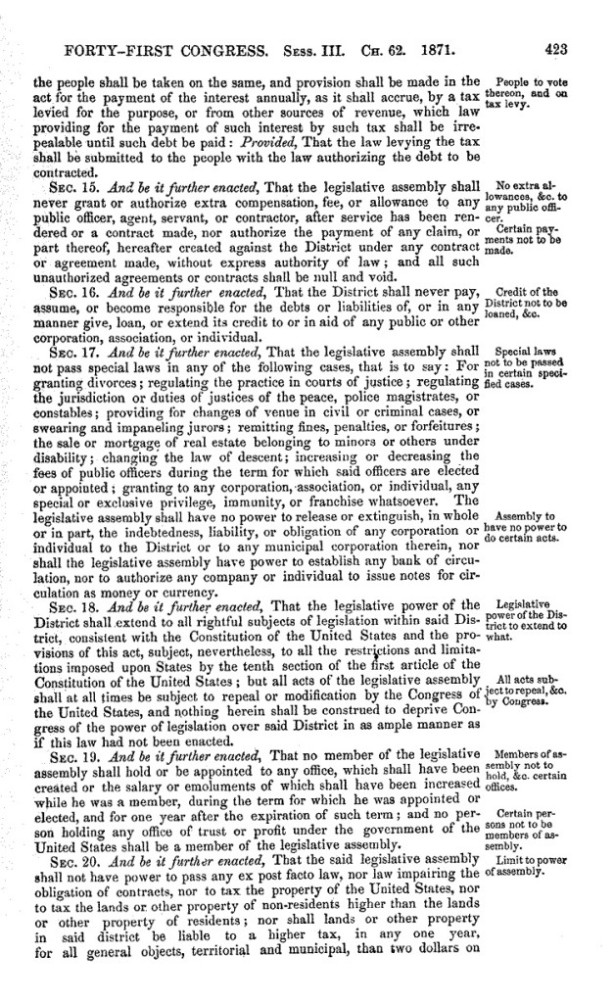dc organic act of 1871