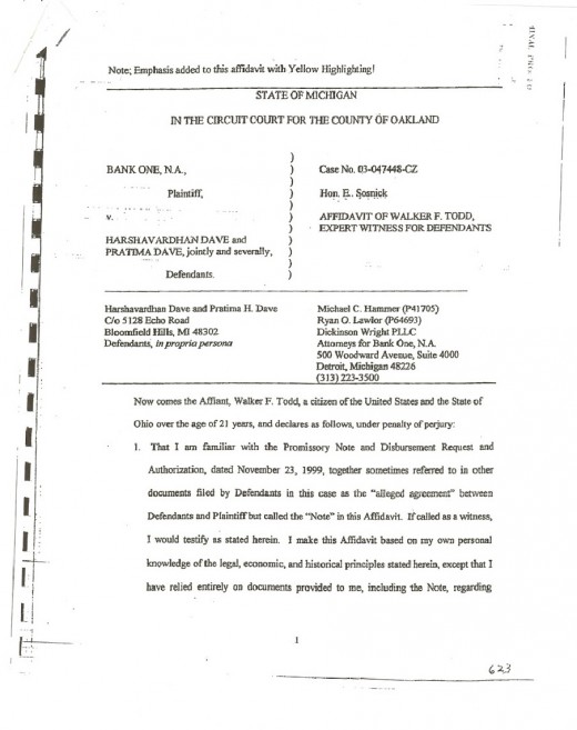 Walker Todd Affidavit