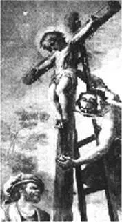 Ritual murder of a baby by crucifixion